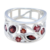 Ana Red Gemstone Filigree Ring in Sterling Silver Garnet Red