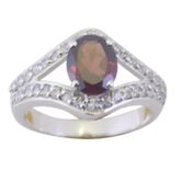Araya Red Gemstone Halo Ring with Sparkling Accents Garnet Red