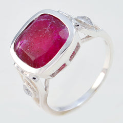 Constanza Red Gemstone Halo Ring in Sterling Silver