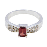 Giulia Red Gemstone Halo Ring with Sparkling Accents Garnet Red