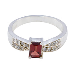 Giulia Red Gemstone Halo Ring with Sparkling Accents Garnet Red