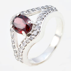 Araya Red Gemstone Halo Ring with Sparkling Accents