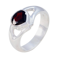 Alejandra Red Gemstone Solitaire Ring in Sterling Silver