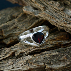 Alejandra Red Gemstone Solitaire Ring in Sterling Silver