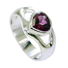 Alejandra Red Gemstone Solitaire Ring in Sterling Silver Garnet Red