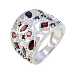 Alejandra Red Gemstone Statement Ring Silver Design