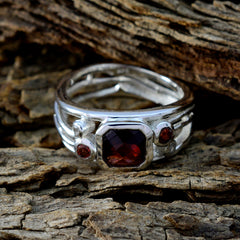 Agnes Red Gemstone Statement Ring in Silver