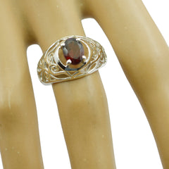 Lakshmi Red Gemstone Statement Ring in Sterling Silver
