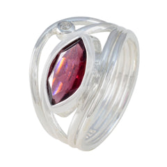 Teresa red gemstone toi et moi ring with marquise cut stone and delicate silver band