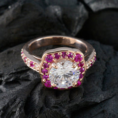 Mei Red Halo Engagement Ring with Pink Gemstones