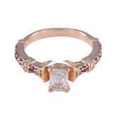Cecilia Red Halo Engagement Ring with Rose Gold Detail Ruby CZ Red