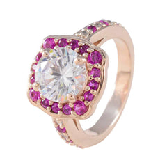 Mei Red Halo Engagement Ring with Pink Gemstones