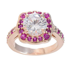 Mei Red Halo Engagement Ring with Pink Gemstones