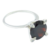 Mia Red Halo Gemstone Ring in Sterling Silver Garnet Red