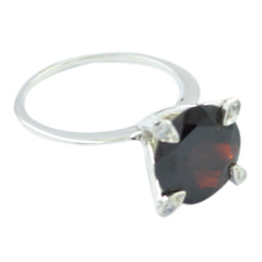 Mia Red Halo Gemstone Ring in Sterling Silver Garnet Red