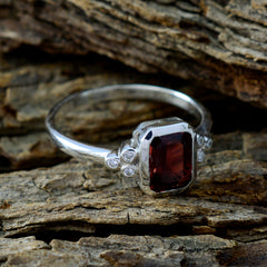 Ayaka Red Halo Gemstone Ring with Sterling Silver