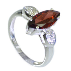 Haruka Red Halo Gemstone Ring with Silver Accents