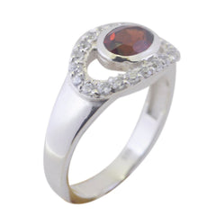 Yuki Red Halo Gemstone Ring with Sparkling Accents