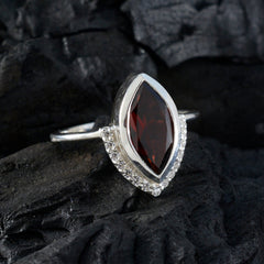 Maya Red Halo Ring for Women with Gemstone Accent
