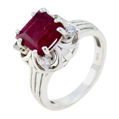 Laura Red Halo Ring for Women with Gemstone Accent