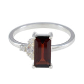Natalie Red Halo Ring for Women with Gemstone Accent Garnet Red
