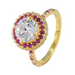Aisha Elegant Red Halo Ring for Women Gold Jewelry