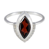 Maya Red Halo Ring for Women with Gemstone Accent Garnet Red
