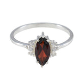 Natcha Red Halo Ring for Women with Gemstone Accent Garnet Red