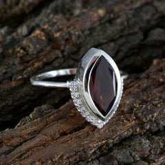 Maya Red Halo Ring for Women with Gemstone Accent