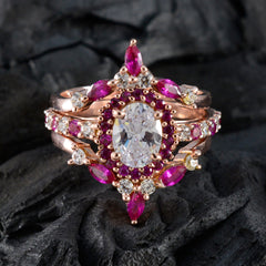 Liyana Red Halo Ring for Women with Gemstone Sparkle