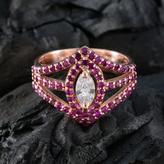 Elena Red Halo Ring for Women with Gemstone Glow