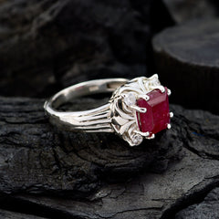 Laura Red Halo Ring for Women with Gemstone Accent