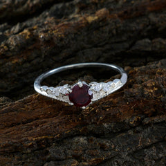 Isla Red Halo Ring for Women with Gemstone Accent