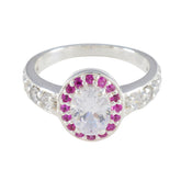 Ivana elegant red halo ring for women with oval center stone and surrounding red gemstones