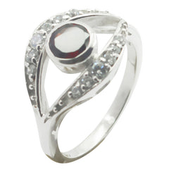 Julia Red Halo Ring for Women with Crystal Accents