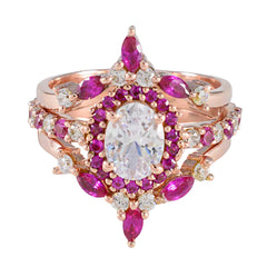 Liyana Red Halo Ring for Women with Gemstone Sparkle Ruby CZ Red