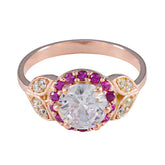 Isabelle Red Halo Ring for Women with Gemstone Accent Ruby CZ Red