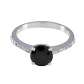 Greta Red Halo Ring for Women with Gemstone Accent Garnet Red