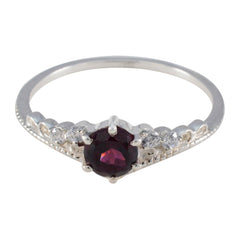Isla Red Halo Ring for Women with Gemstone Accent Garnet Red