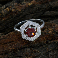 Aiko Red Halo Ring for Women with Crystal Accent