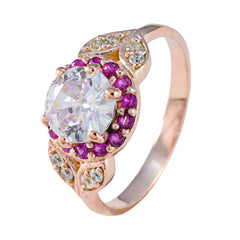 Isabelle Red Halo Ring for Women with Gemstone Accent