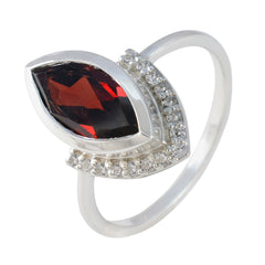 Maya Red Halo Ring for Women with Gemstone Accent