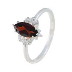 Natcha Red Halo Ring for Women with Gemstone Accent