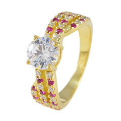 Yan Red Halo Ring for Women with Crystal Accent