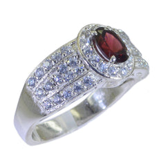 Rosa Red Halo Ring for Women with Sparkling Stones