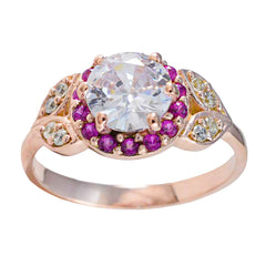 Isabelle Red Halo Ring for Women with Gemstone Accent