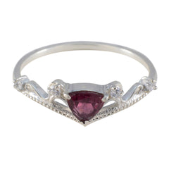 Nisa Elegant Red Halo Ring for Women with Gemstone Garnet Red