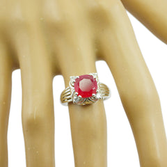 Laura Red Halo Ring for Women with Gemstone Accent