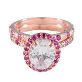 Alejandra Red Halo Ring with Sparkling Gemstones Ruby CZ Red