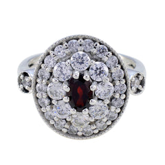 Angel Red Halo Ring with Sparkling Gemstones